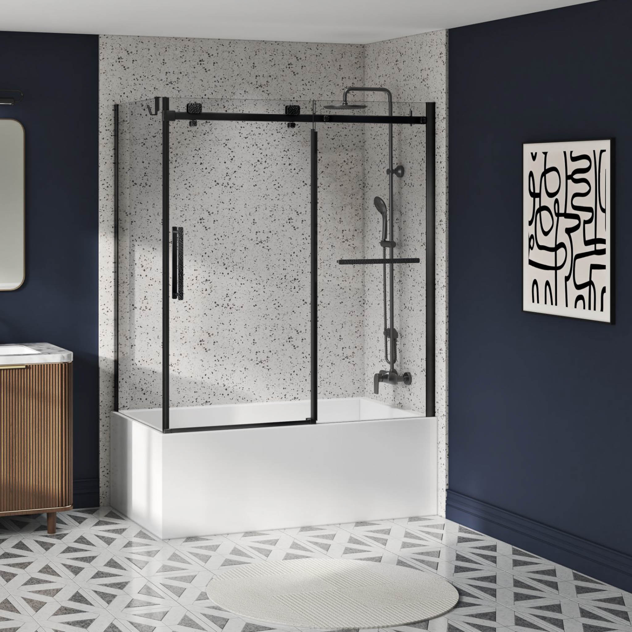 Skirt bathtub in alcove, 60